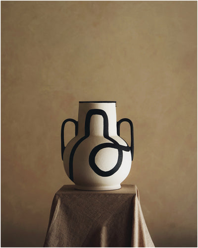 Hand-Painted Stoneware Vase